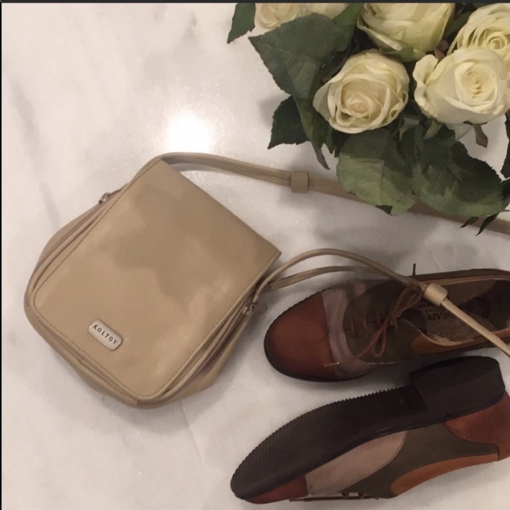 KOLTOV beige small crossbody purse